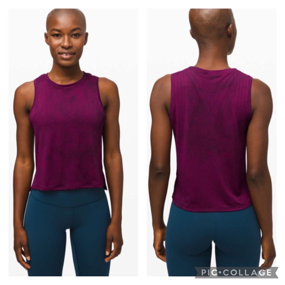 Lululemon Train To Be Tank Purple Marvel Black Size 10